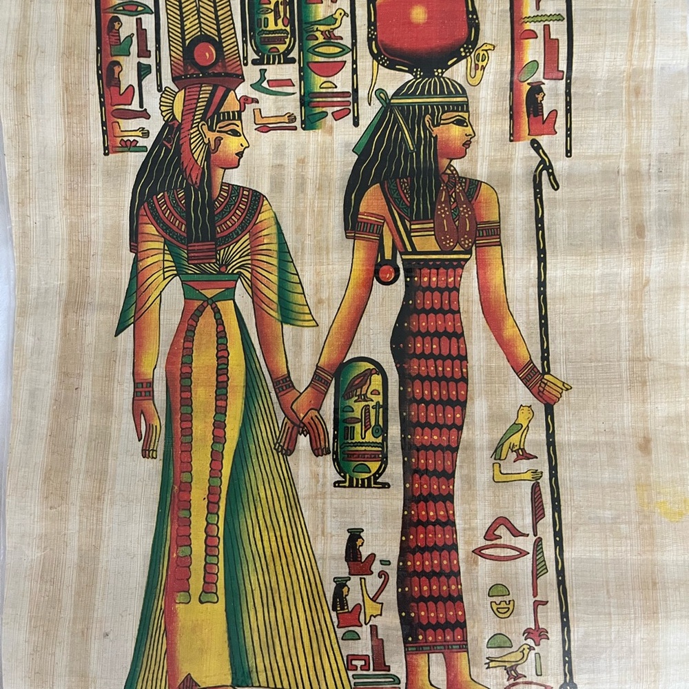 Egyptian Papyrus Art with Figures